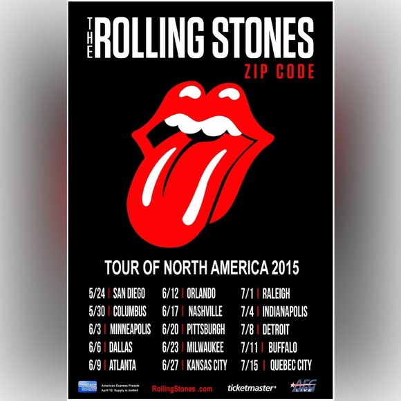 The Rolling Stones 2015 Zip Code Baseball Jacket - Picture 8 of 8